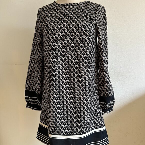 H&M chic black geometric one piece size 0 - Picture 1 of 4